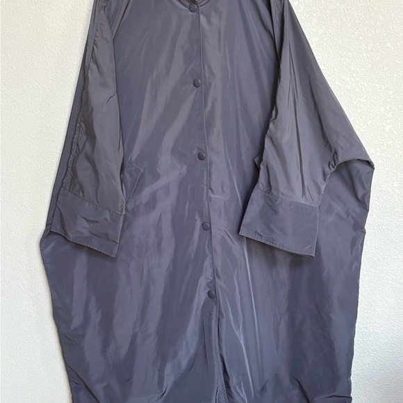 NWT Zara The Amanda Oversized Charcoal Gray Hooded Raincoat Jacket M/L - Picture 5 of 14